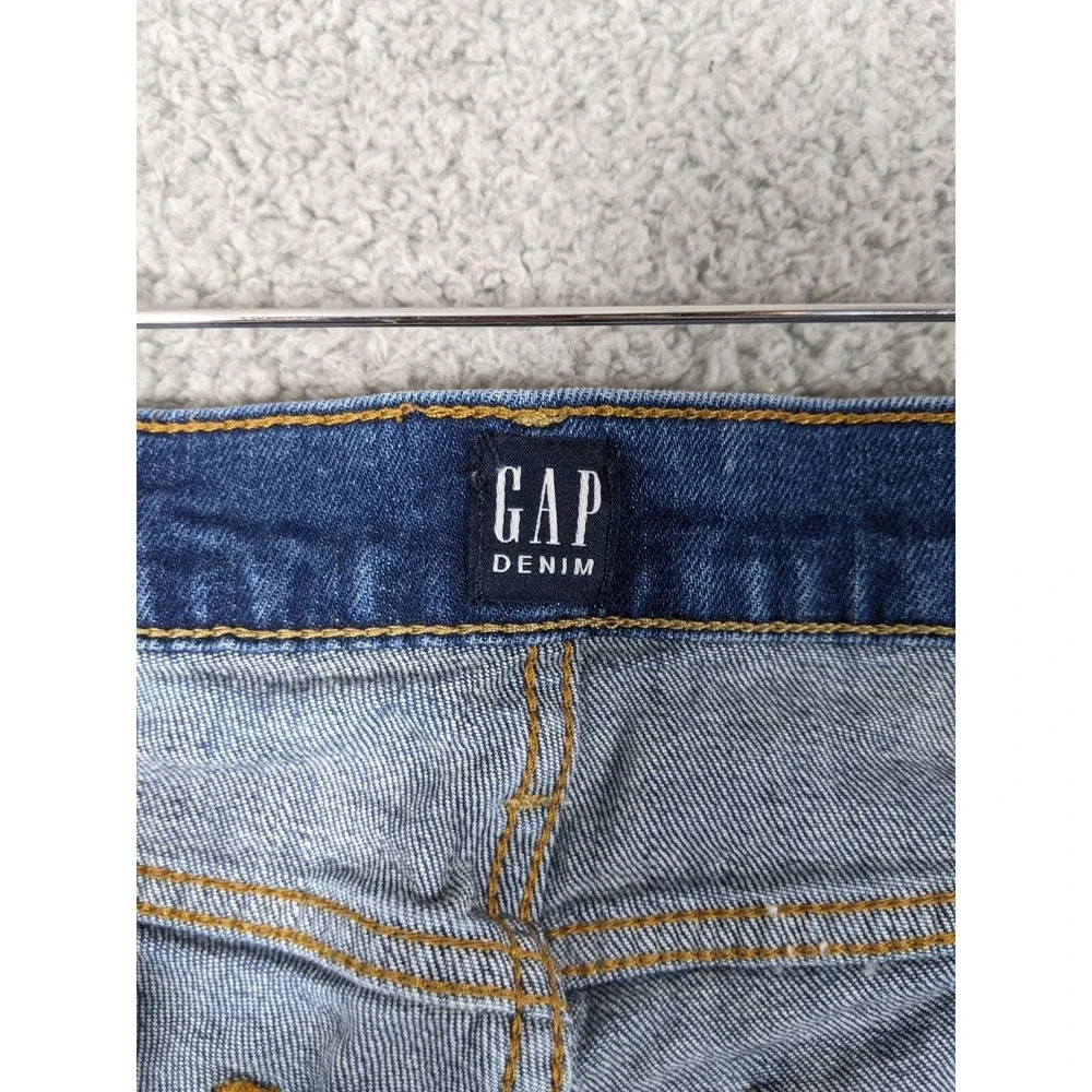 GAP Denim Short Womens 28P Blue Stretch Distressed Frayed Hem Indie Festival Y2K